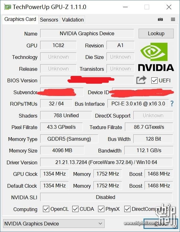 NVIDIA GeForce GTX 1050Ti