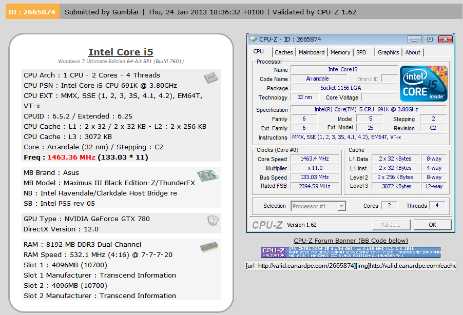 NVIDIA GeForce GTX 780 CPU-Z (real)