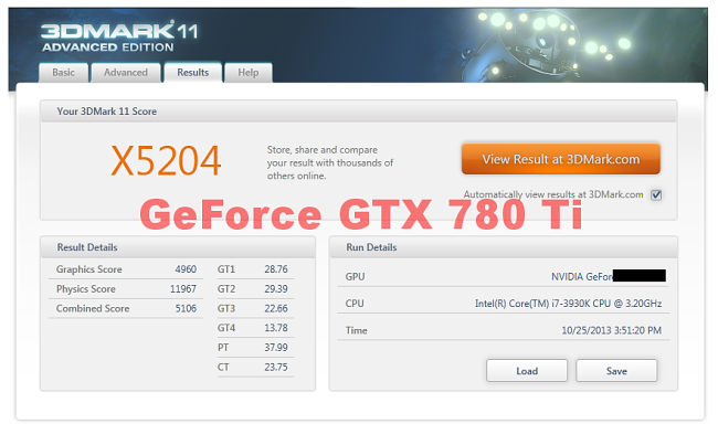 NVIDIA GeForce GTX 780 TI 3Dmark11