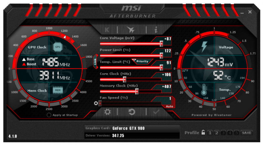 MSI Afterburner (TFV max OC)
