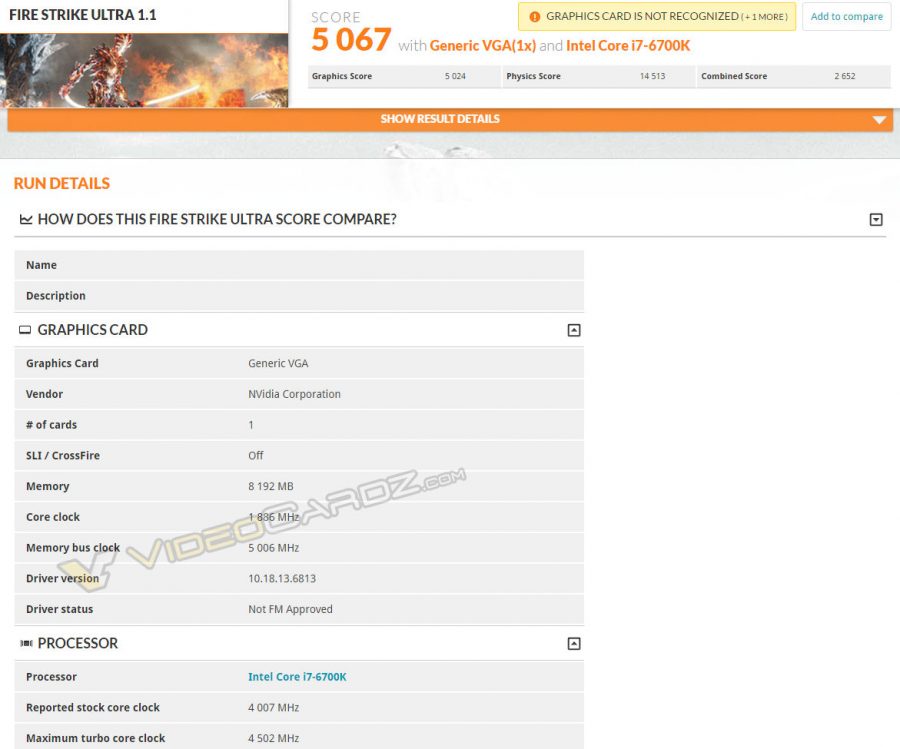 NVIDIA GeForce GTX 1080 FireStrike Ultra