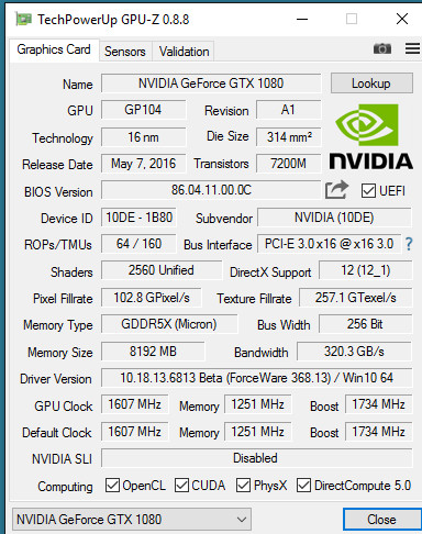 plot Monk onion Update) NVIDIA GeForce GTX 1080 GPU-Z specifications leaked | VideoCardz.com