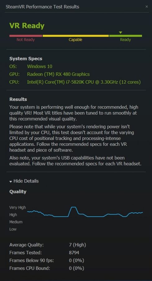 AMD Radeon RX 480 SteamVR test OC