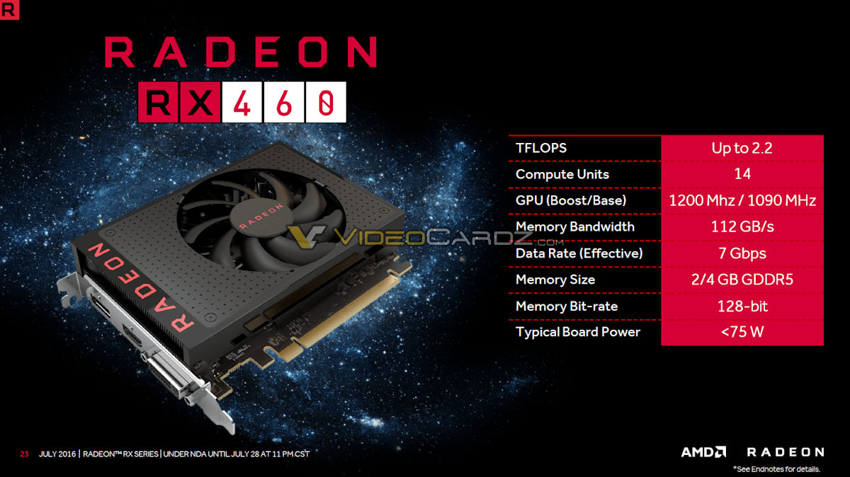 AMD Radeon RX 470 and Radeon RX 460 official specs and performance 