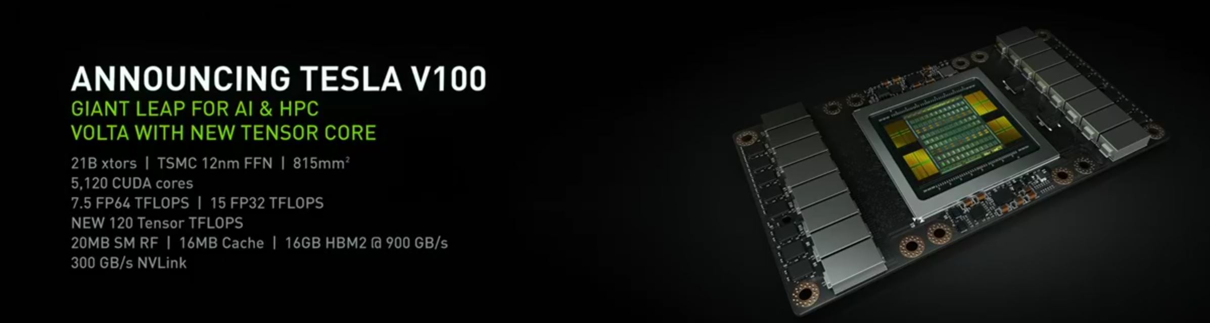 NVIDIA announces TESLA V100 with 5120 
