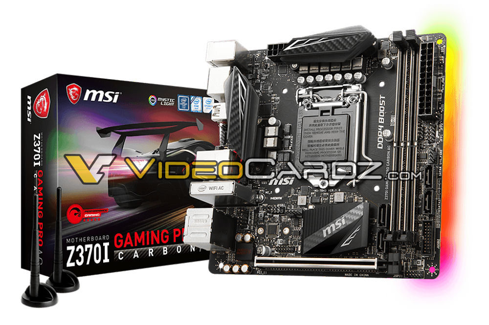 MSI Z370I Gaming Pro Carbon AC, Mini-ITX motherboard pictured