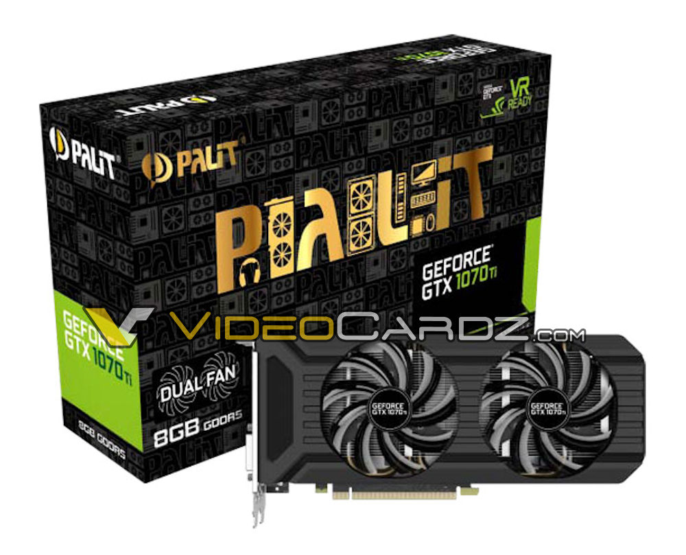 PALIT GeForce GTX 1070 Ti Dual-Fan and JetStream pictured 