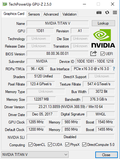 Overclocked NVIDIA TITAN V benchmarks 