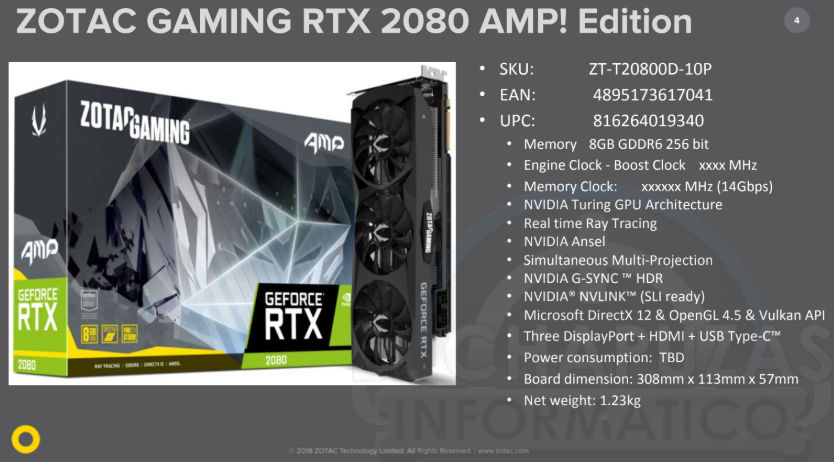 ZOTAC GeForce RTX 2080 Ti AMP! Edition to cost 1199 USD