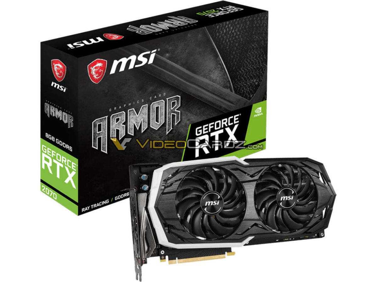 MSI GeForce RTX 2070 GAMING, ARMOR, AERO and DUKE series leaked