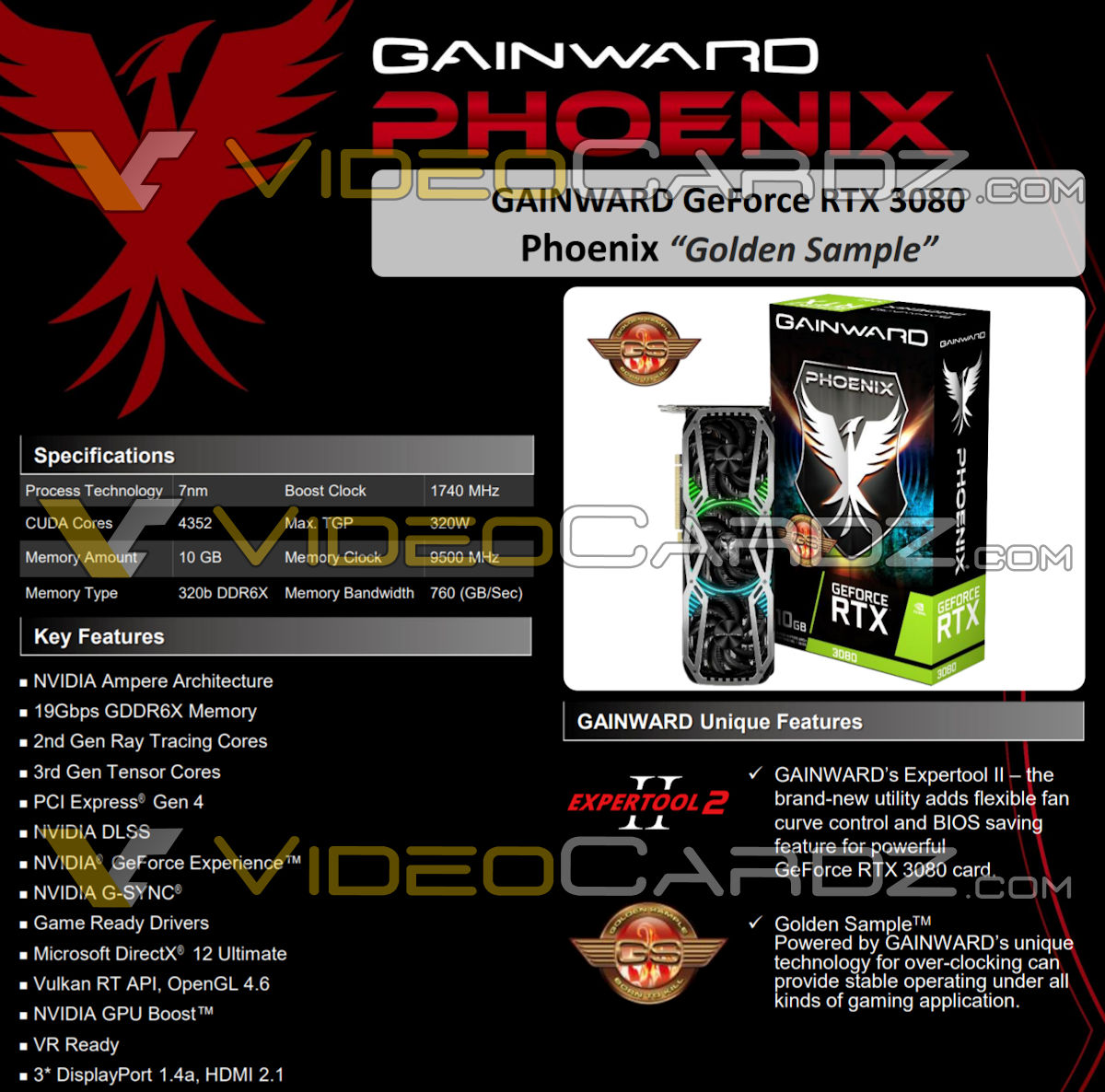 GAINWARD GeForce RTX 3090 and RTX 3080 Phoenix leaked, specs