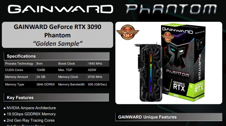 GAINWARD launches GeForce RTX 30 Phantom series - VideoCardz.com
