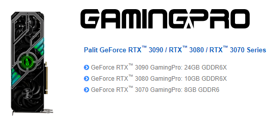 PALIT announces GeForce RTX , ,  GamingPro and
