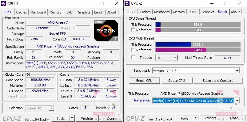 AMD Ryzen 7 5800U Cezanne "Zen3" CPU tested  higher singlethreaded