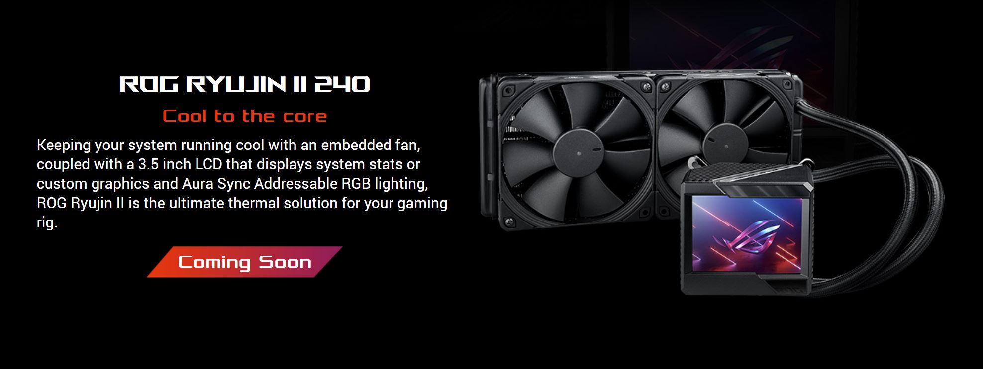 ASUS ROG RYUJIN II 240 CPU cooler comes with a screen as big as