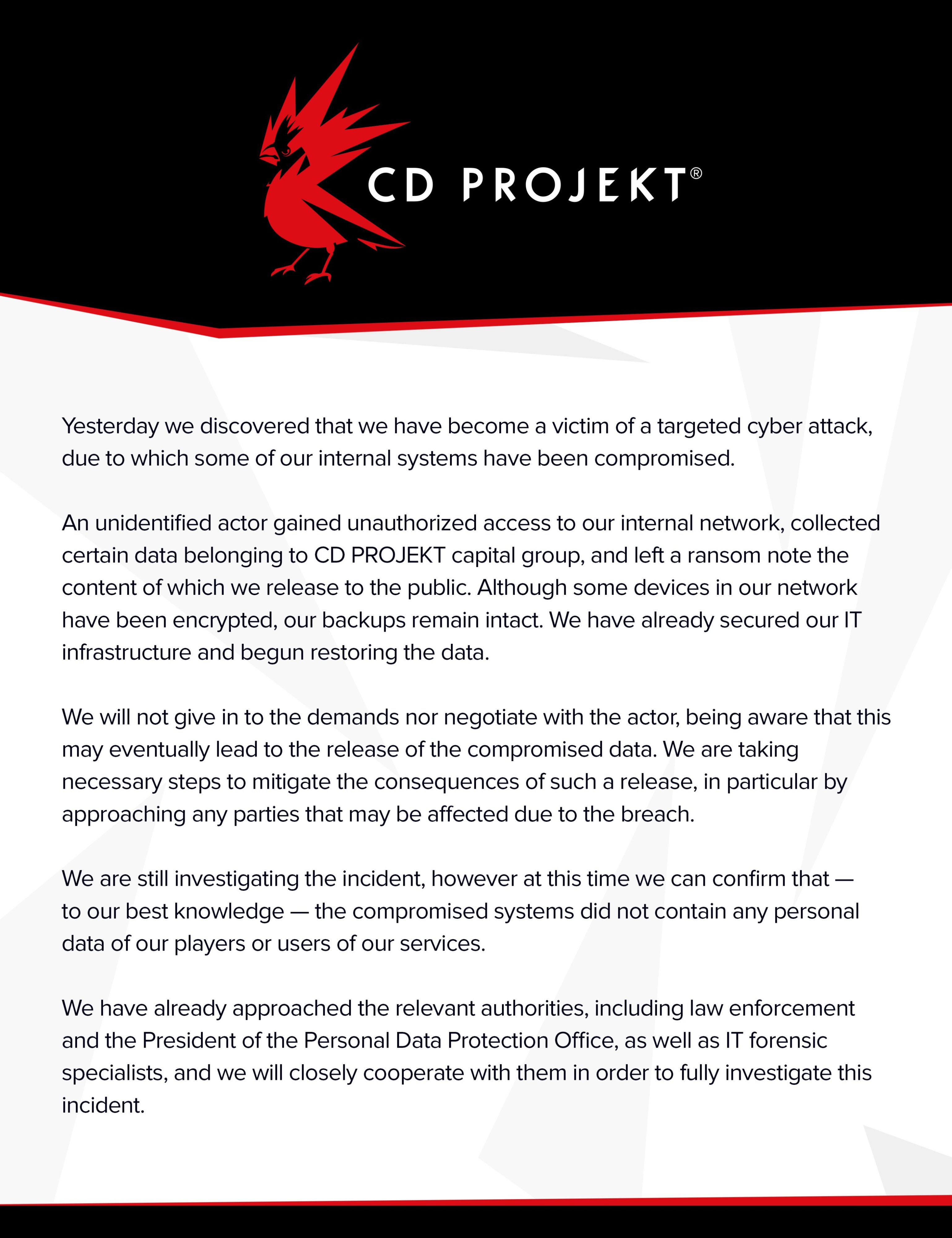 CD Projekt Red using DMCA notices to try to cover leaks of their source  Code 