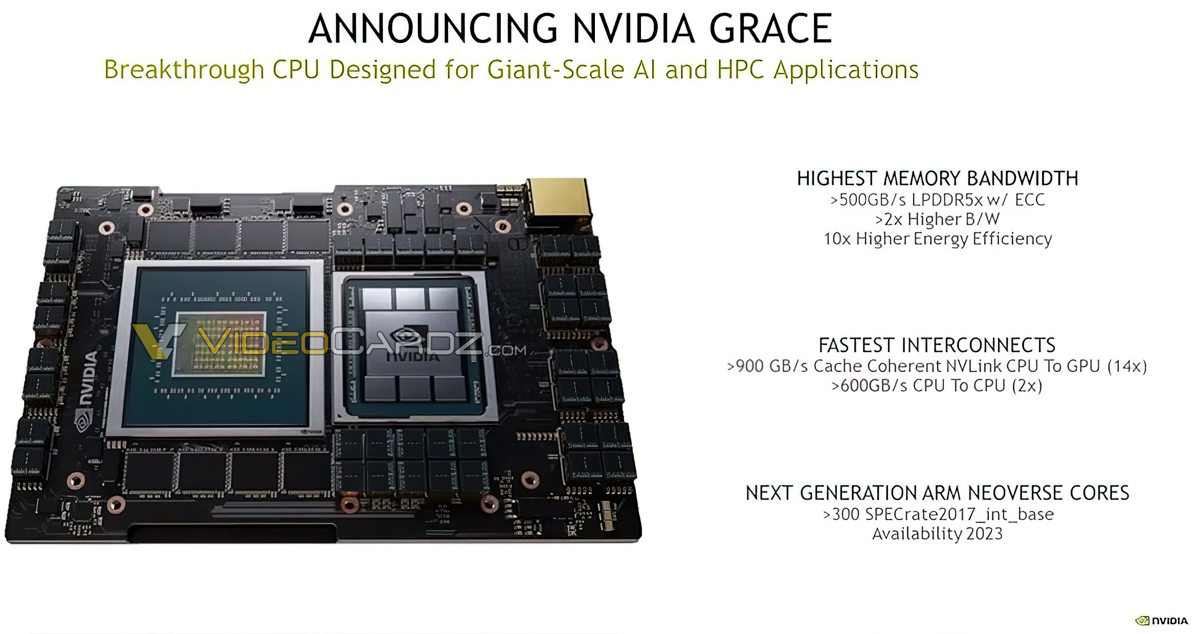 Nvidia Announces Grace Cpu For Giant Scale Ai And Hpc Applications Videocardz Com
