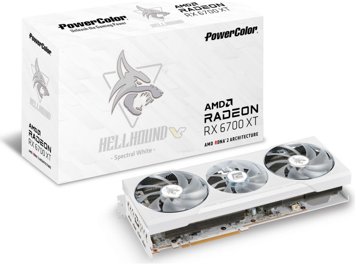 PowerColor Radeon RX 6700 XT Hellhound Spectral White pictured
