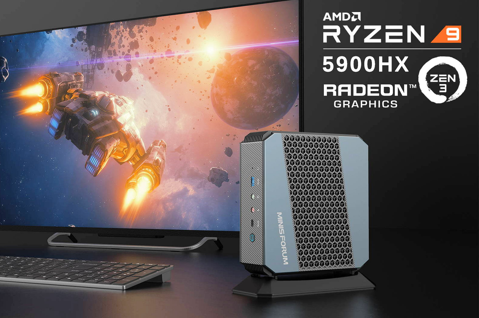 MINISFORUM HX90 MiniPC features AMD Ryzen 9 5900HX and liquid ...