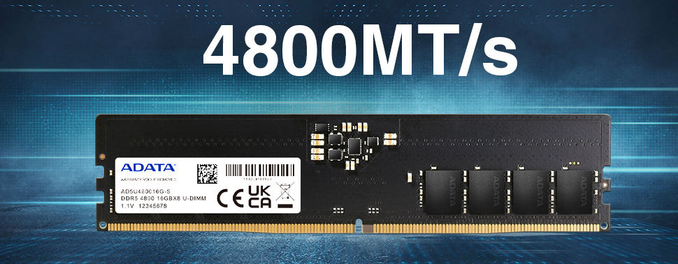 ADATA launches DDR5-4800 memory module with up to 32GB capacity