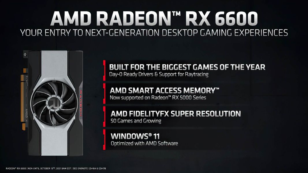 AMD Radeon RX 6600 with 8GB memory is now available for $180 in the US 