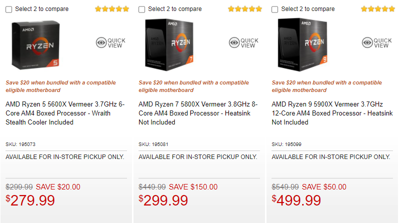 AMD Ryzen 7 5800X gets a massive price cut to 300 USD at MicroCenter 