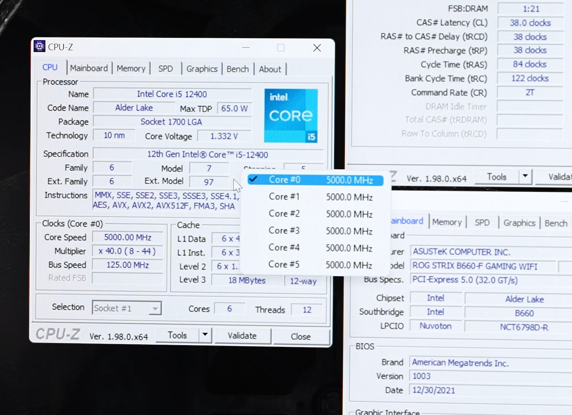 Der8auer overclocks Core i5-12400 non-K CPU to 5GHz on ASUS B660