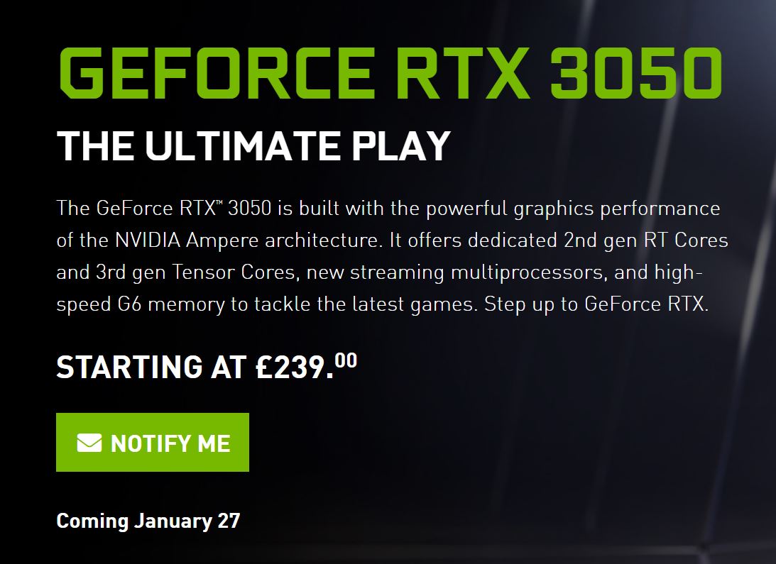 Price rtx 3050 Nvidia GeForce