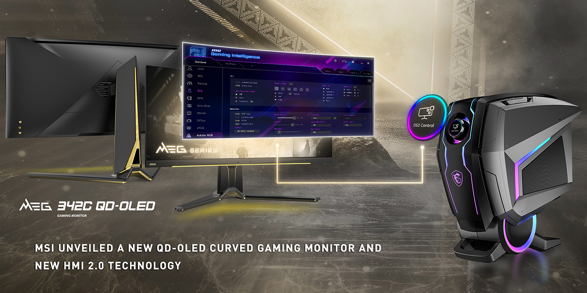 MSI announces MEG 342C 3440x1440 QD-OLED curved gaming monitor 