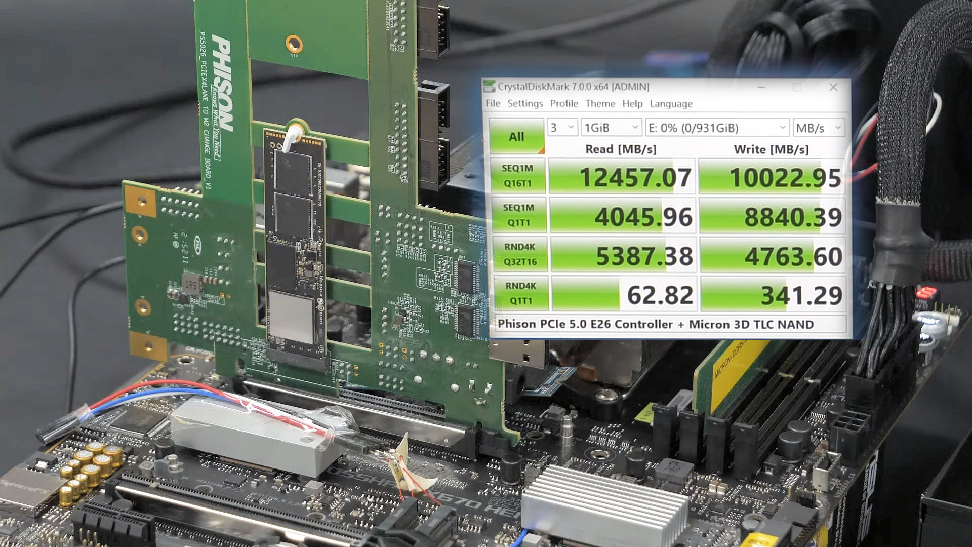 Phison demos Gen5 SSD controller on AMD X670 platform reaching