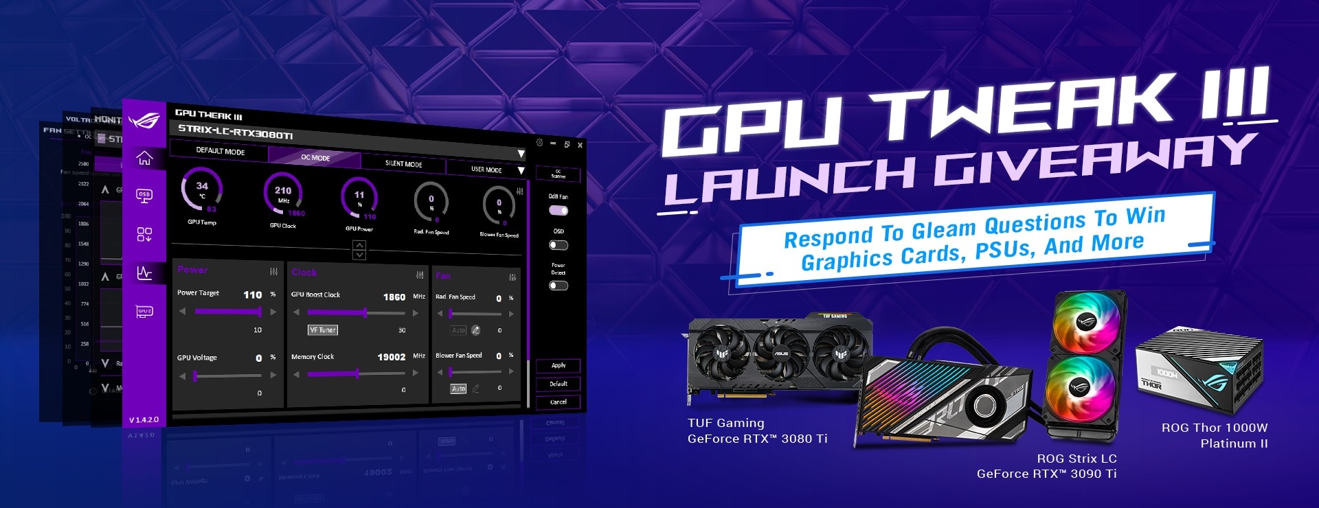 Motel Tempel forstyrrelse ASUS launches GPU Tweak III tool for AMD and NVIDIA GPUs (also announces  RTX 3090 Ti giveaway) - VideoCardz.com