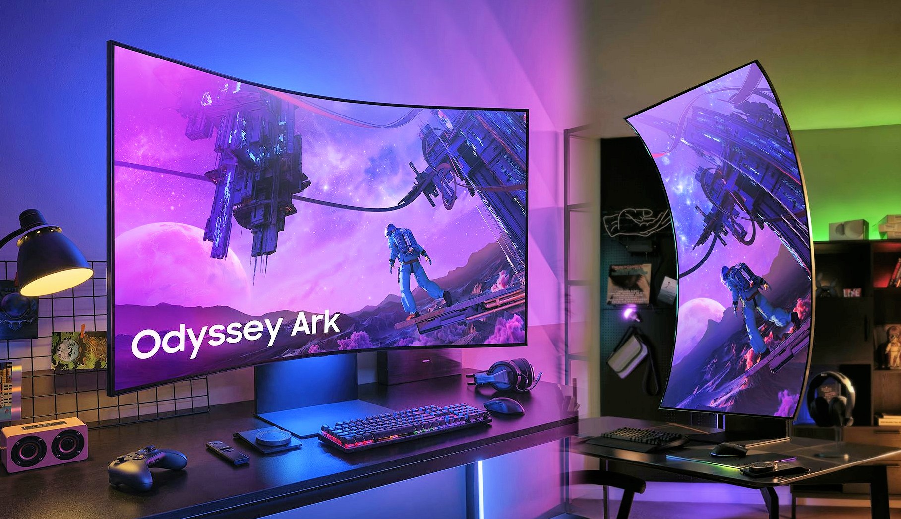 Samsung introduces Odyssey Ark, a 55-inch curved gaming display.