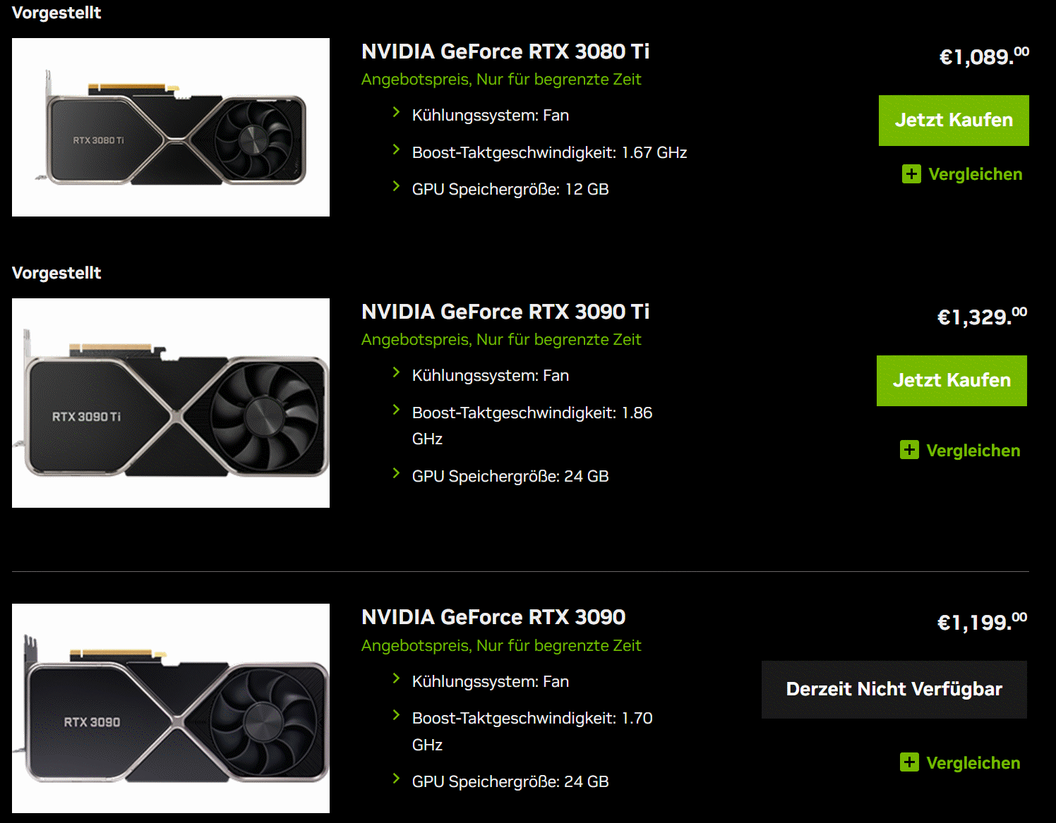 NVIDIA lowers GeForce RTX 3090(Ti)/3080Ti Founders GPU pricing Europe - VideoCardz.com
