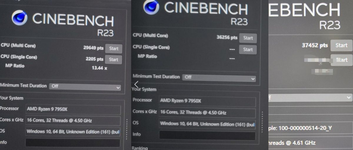 La CPU AMD Ryzen 9 7950X Zen4 no muestra todo su potencial en las pruebas de Cinebench R23 filtradas