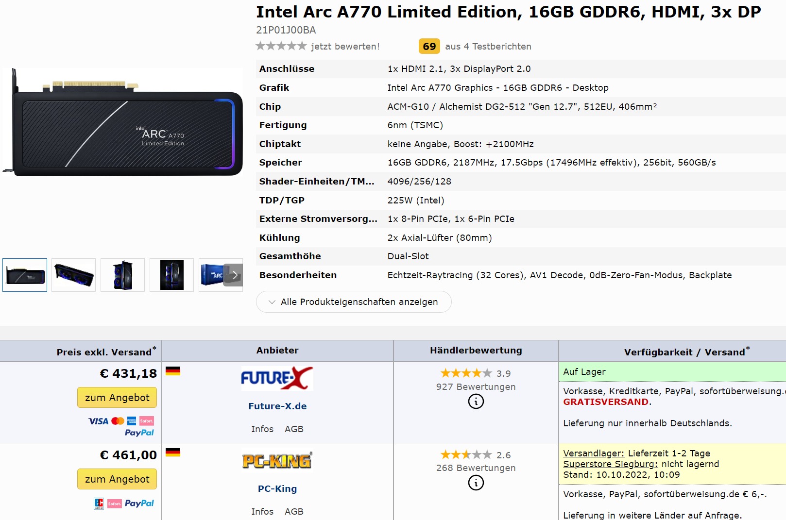 Intel Arc A770 Limited Edition GPU is no more
