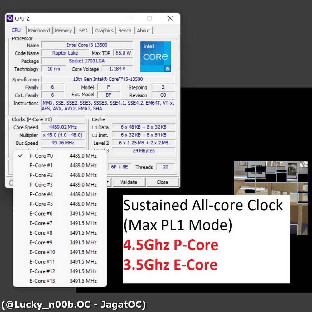 Intel Core i5-13500 13th Gen 14 cores 6 P-cores + 8 E-cores, 24MB