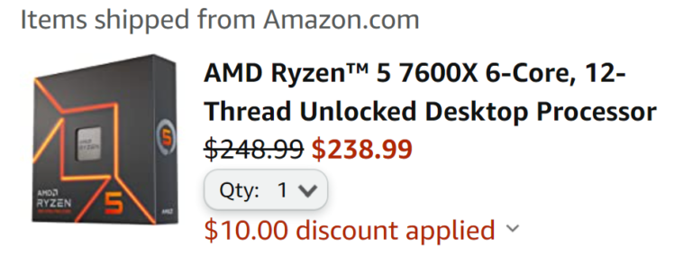 Intel/AMD CPU price war continues, AMD Ryzen 5 7600X is now available for  $239 