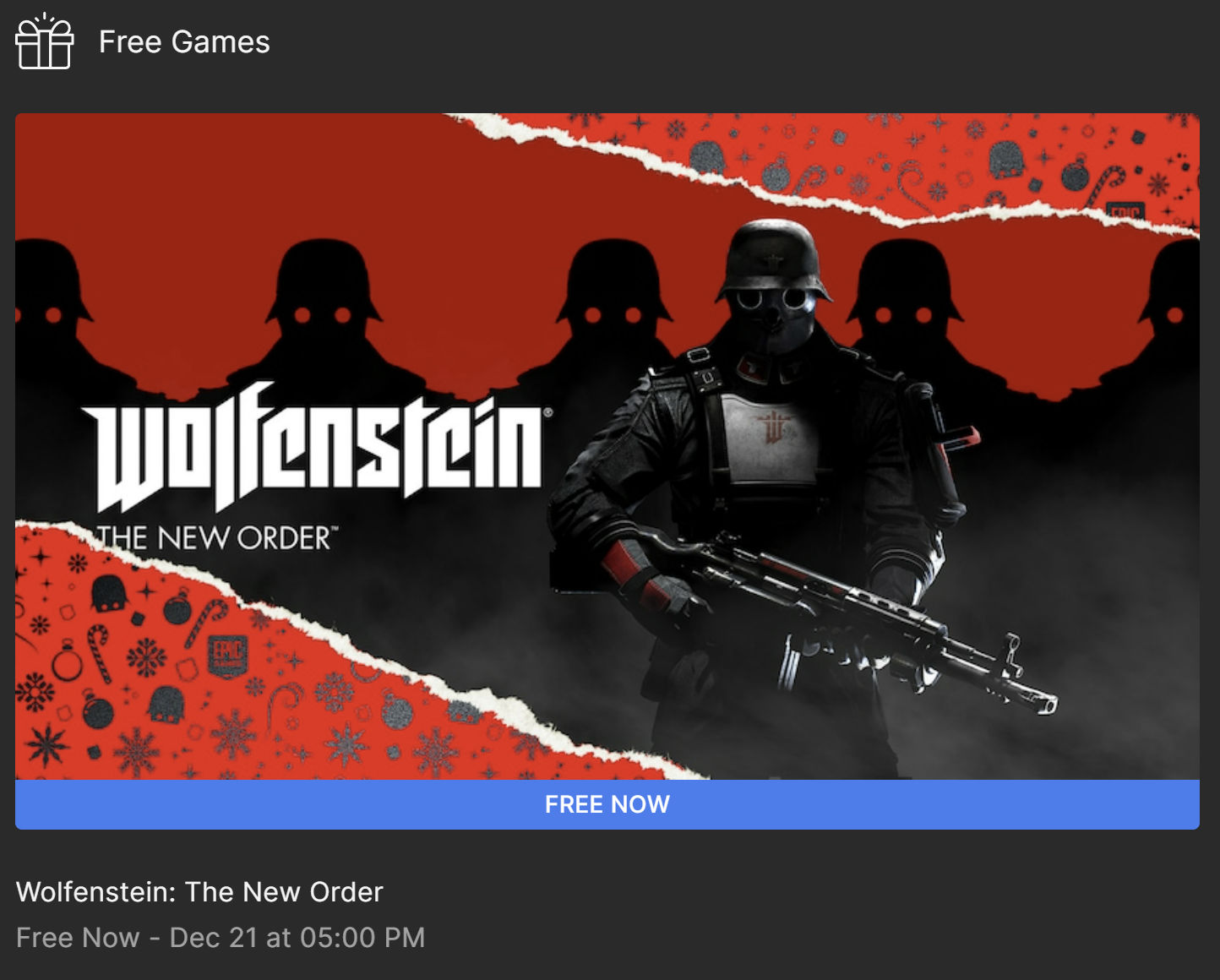 Wolfenstein: The New Order (Multi) é o jogo grátis da semana na Epic Games  Store - GameBlast