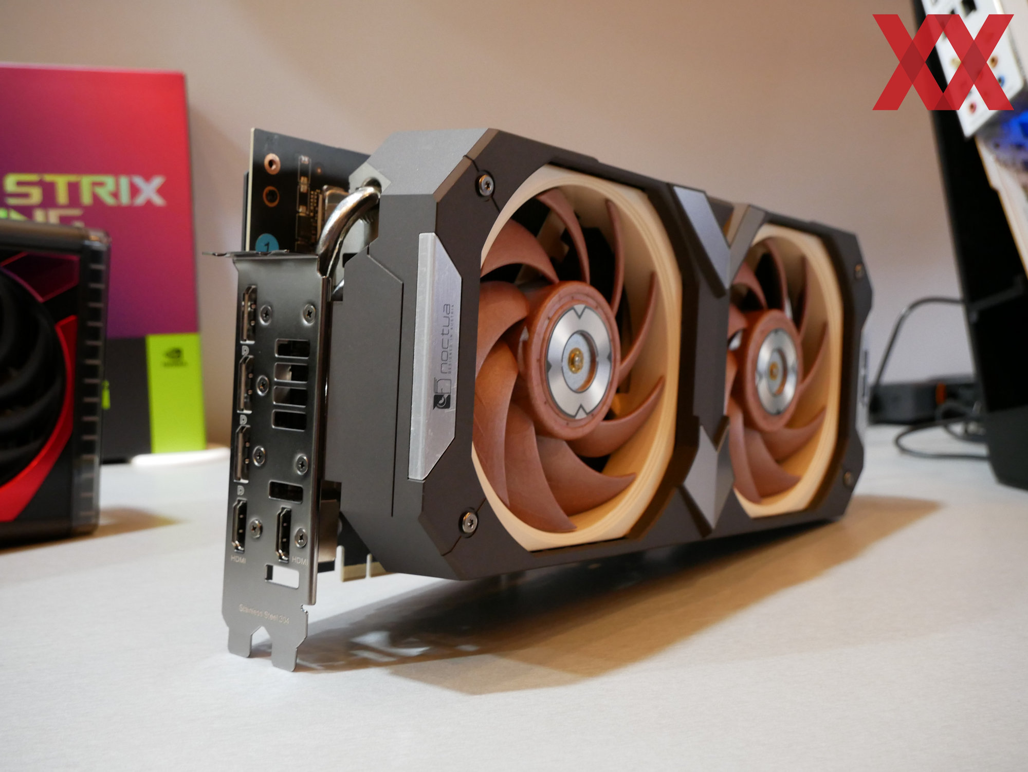 ASUS RTX 4080 Noctua GPU pictured some more with its 4.3-slot thick cooler  