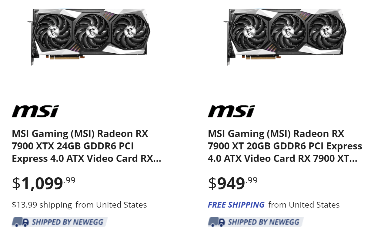 MSI Radeon RX 7900 Gaming Trio Classic GPUs are now available