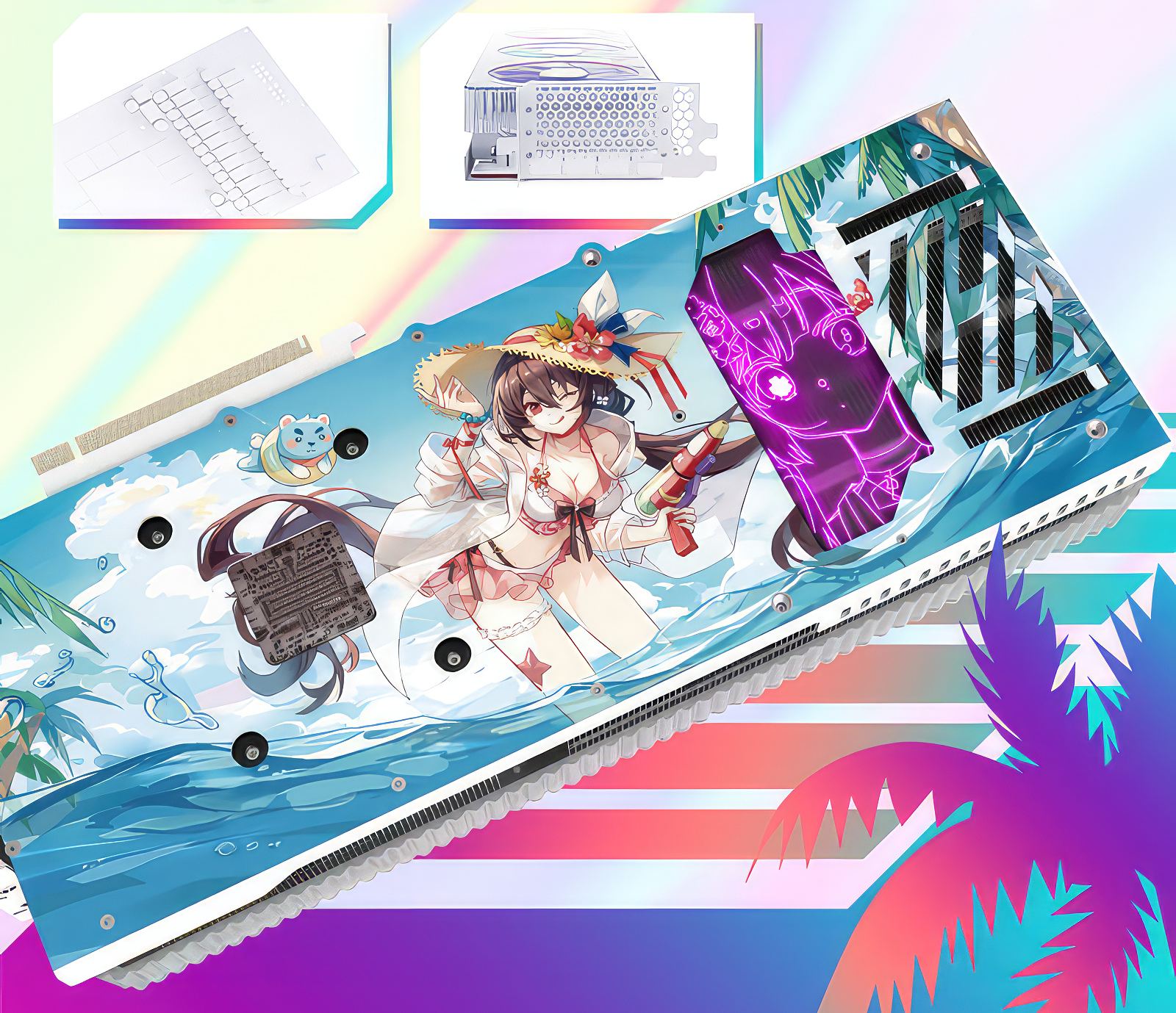 Argb Graphics Card Bracketcustomized Rtx3080ti 3090 4090 Anime Gpu  Holderpc Gaming Cabinet Decorative Vga Support Aura Sync  Fluid Diy  Cooling  Accessories  AliExpress