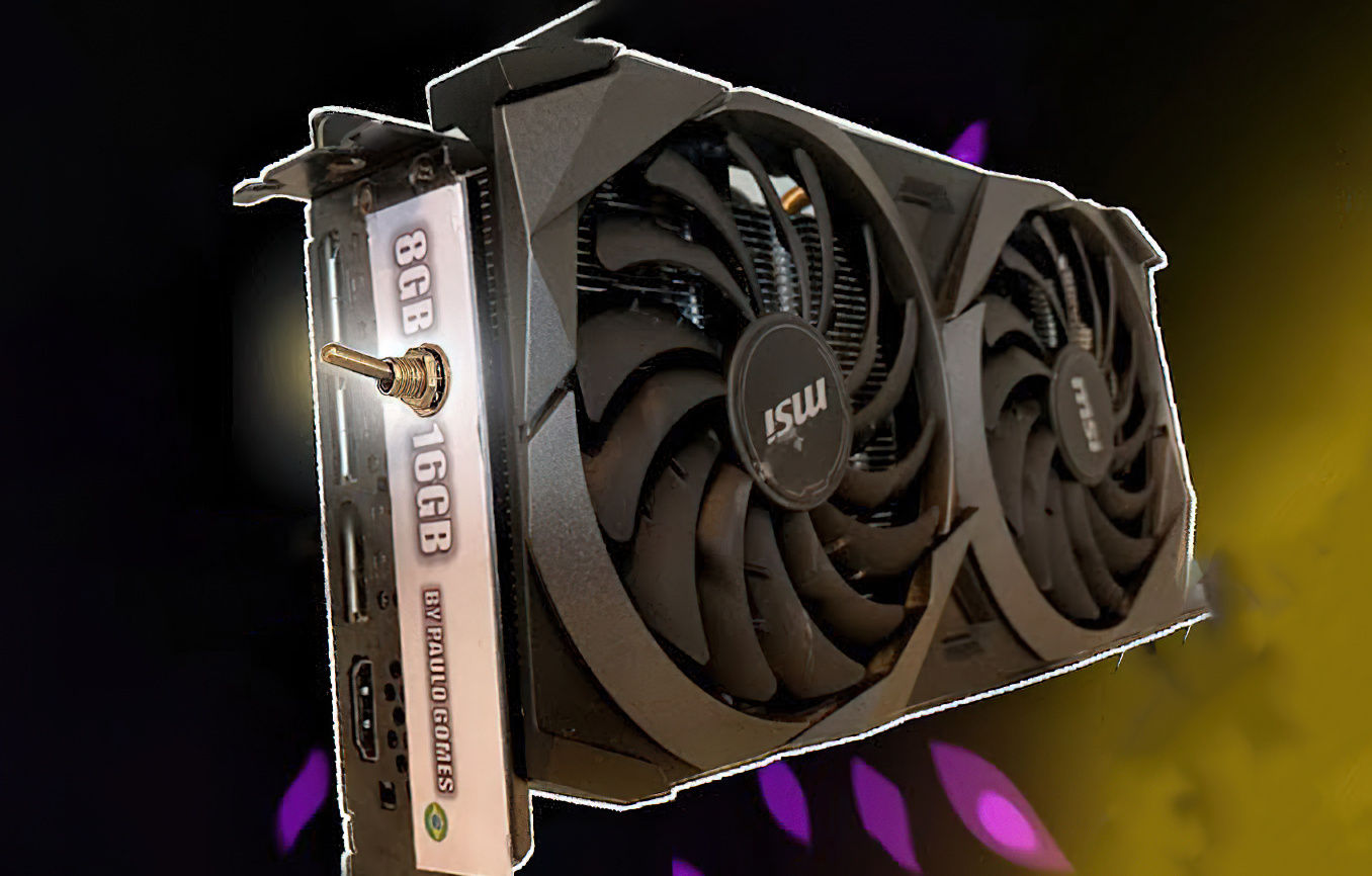 This GeForce RTX 3070 comes with a physical 8GB/16GB memory switch
