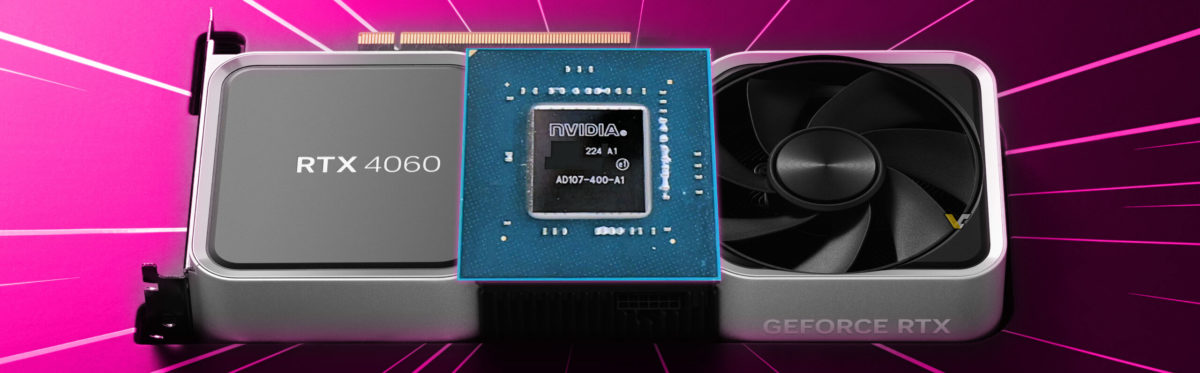 GPU NVIDIA AD107-400 Απεικονίζεται για GeForce RTX 4060