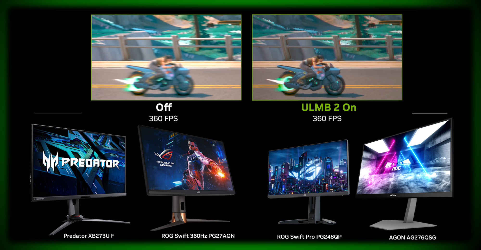 NVIDIA introduces ULMB2 (Ultra Low Motion Blur 2) as free upgrade to some  1440p 360Hz G-Sync monitor - VideoCardz.com