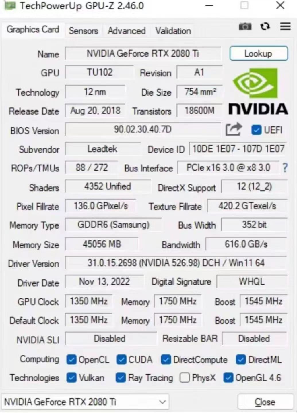 NVIDIA GeForce RTX 2080 Ti gets a 44GB memory mod -