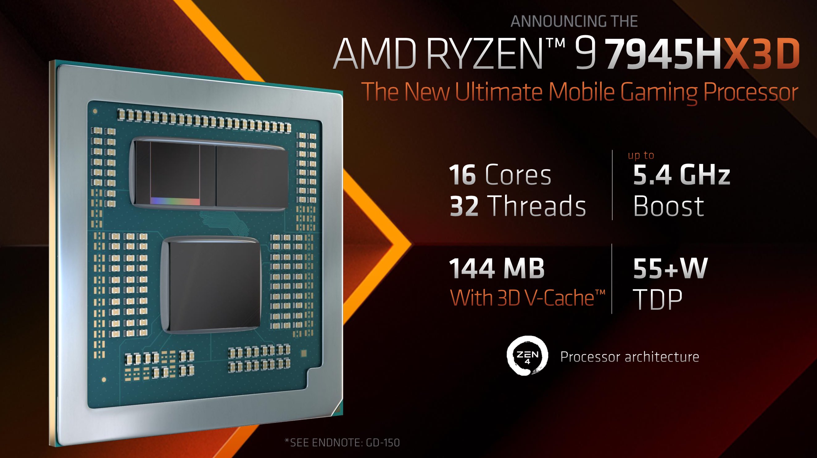 AMD introduces 16-core Ryzen 9 7945HX3D mobile CPU with 3D V-Cache,  launches August 22nd - VideoCardz.com