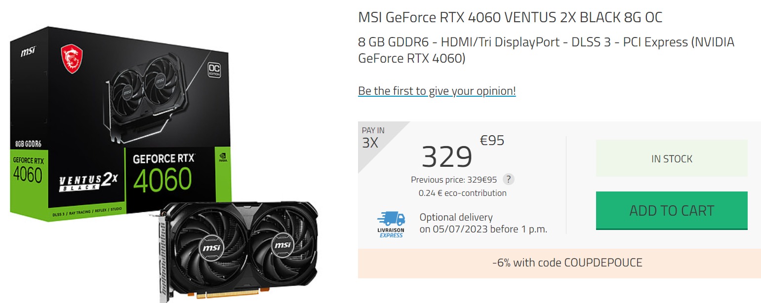 European retailers slash prices of NVIDIA GeForce RTX 4060, now 6% cheaper  in less than a week