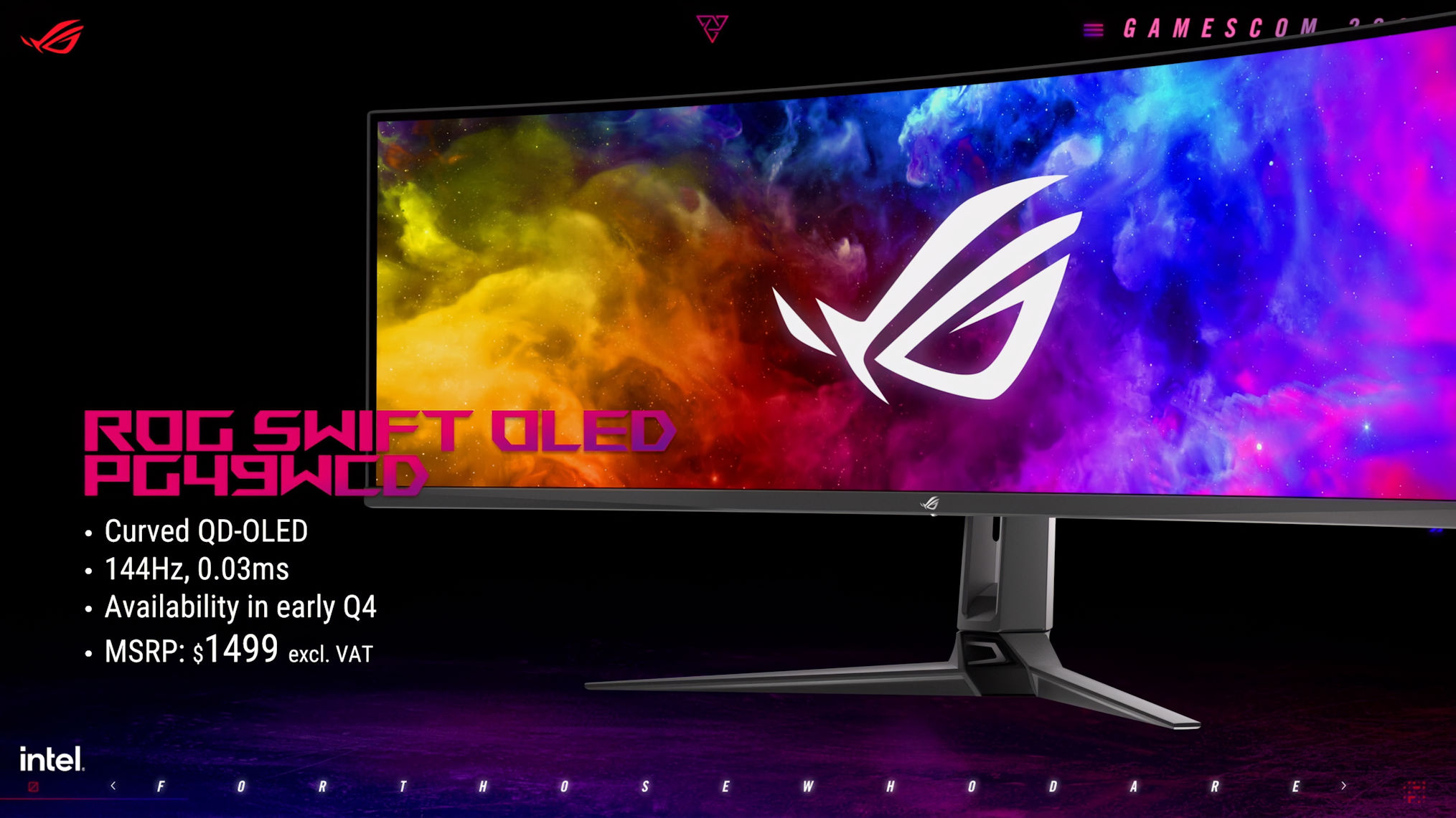 ASUS announces ROG Swift 31.5 QD-OLED 240Hz, curved 34 240Hz and 49  ultra-wide OLED gaming monitors 