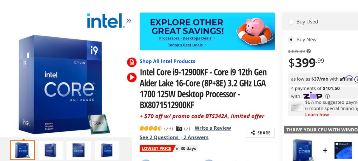 12th Gen CPU deal: the Core i5 12600K is now $25 cheaper than it