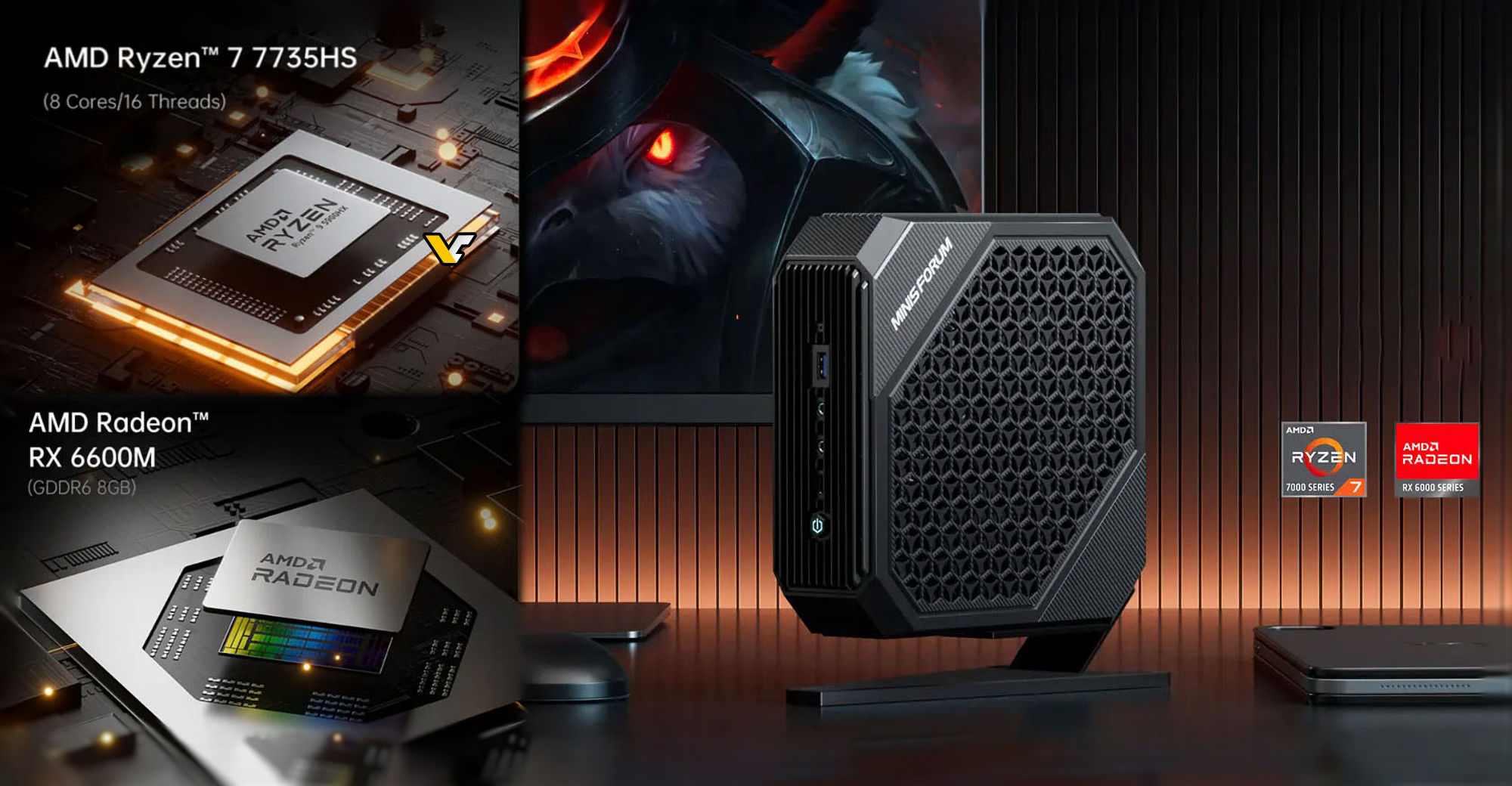 Minisforum HX77G is a new gaming Mini-PC with Radeon RX 6600M GPU and Ryzen  7 7735H CPU, costs $639 